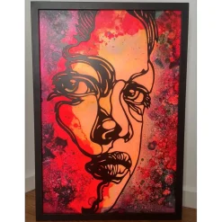 C215 - Sculpture lumineuse "Portrait de femme" 80x55x10cm - 2021