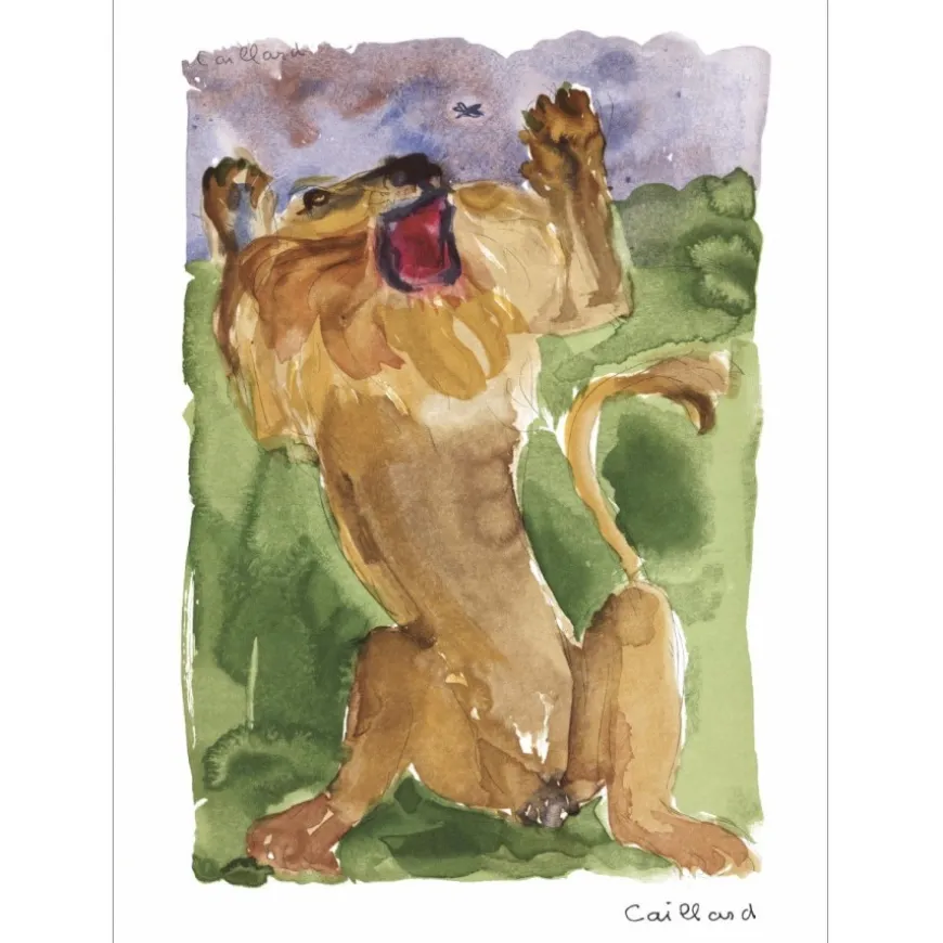 CAILLARD Christian - Lithographie originale "Le Lion et le moucheron" 38x28cm - 1961