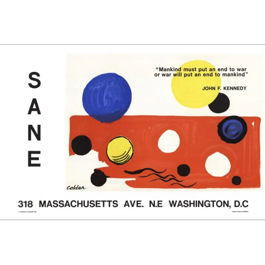 CALDER Alexander - Lithographie "Exposition Galerie Sane, Washington DC" 53x84cm - 1965