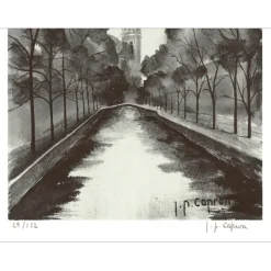 CAPRON Jean-Pierre - Lithographie "Le canal" 32x25cm - 1971