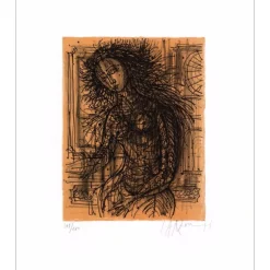 CARZOU Jean - Lithographie originale "Portrait de femme" 33x27cm - 1971