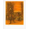 CARZOU Jean - Lithographie originale "L'automne, paysage avec femme" 71x51cm - 1965
