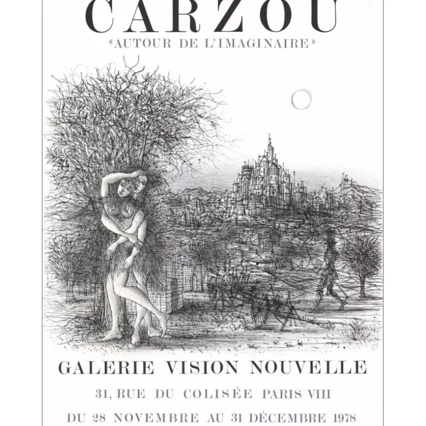 CARZOU Jean - Lithographie "Exposition, Vision Nouvelle, Paris" 65x49cm - 1978 - (blanche)