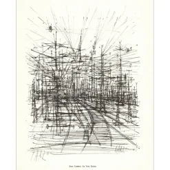 CARZOU Jean - Lithographie signée au crayon "La voie ferrée" 27x21cm - 1961