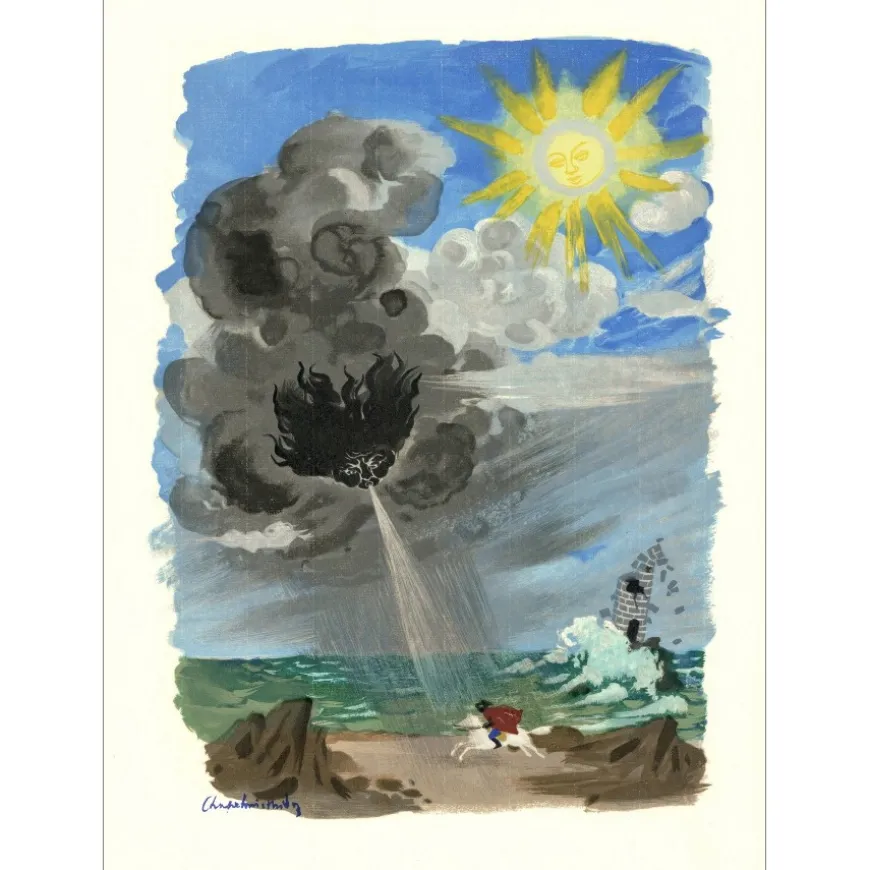 CHAPELAIN-MIDY Roger - Lithographie originale "Phébus et Borée" 38x28cm - 1961