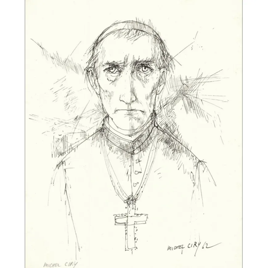 CIRY Michel - Lithographie "L'homme d'église" 27x21cm - 1963 - Signée au crayon