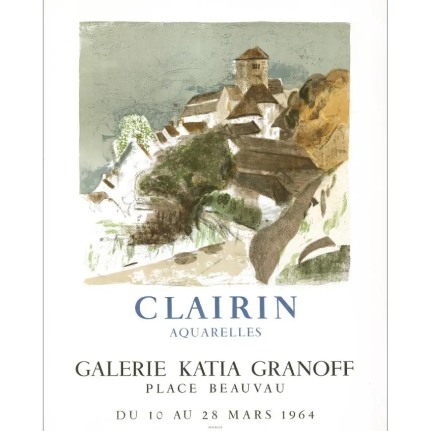 CLAIRIN Pierre-Eugène - Lithographie "Exposition Galerie Katia Granoff, Paris" 75x50cm - 1964