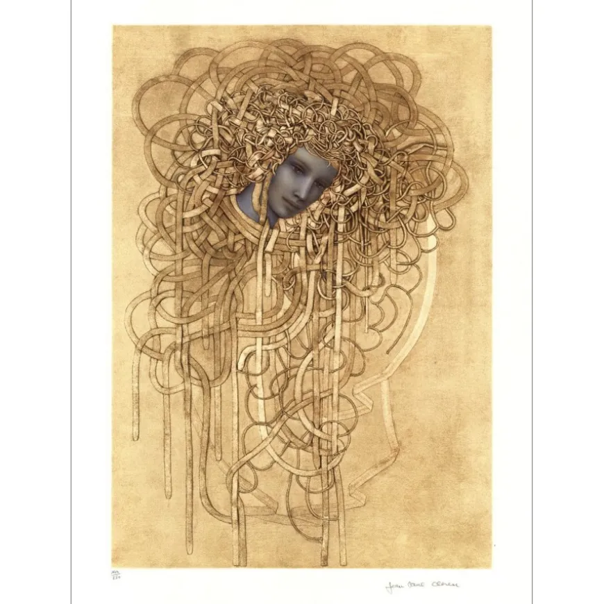 CLEREN Jean-Paul - Lithographie originale "Chevelure" 76x56cm