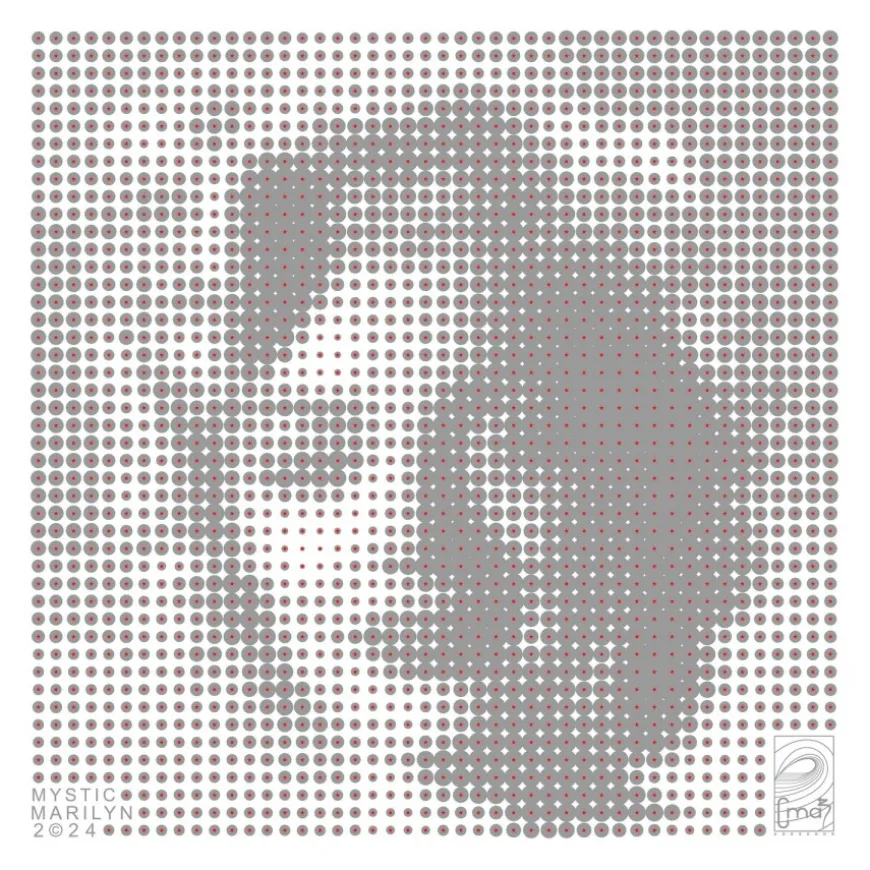 CMAB - Encre sur Aluminium "MysticMarilyn - GreyRed" 60x60cm - 2024