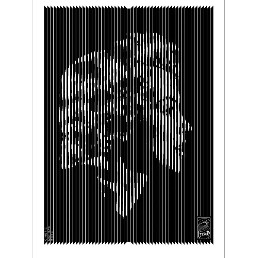 CMAB - Encre sur Aluminium "Cinetic Marilyn Black" 70x50cm - 2024