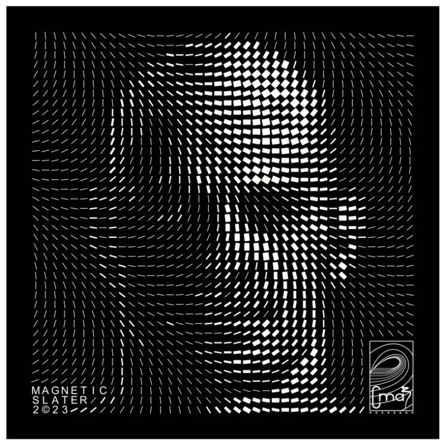 CMAB - Encre sur Aluminium "MagneticSlater" 60x60cm - 2023