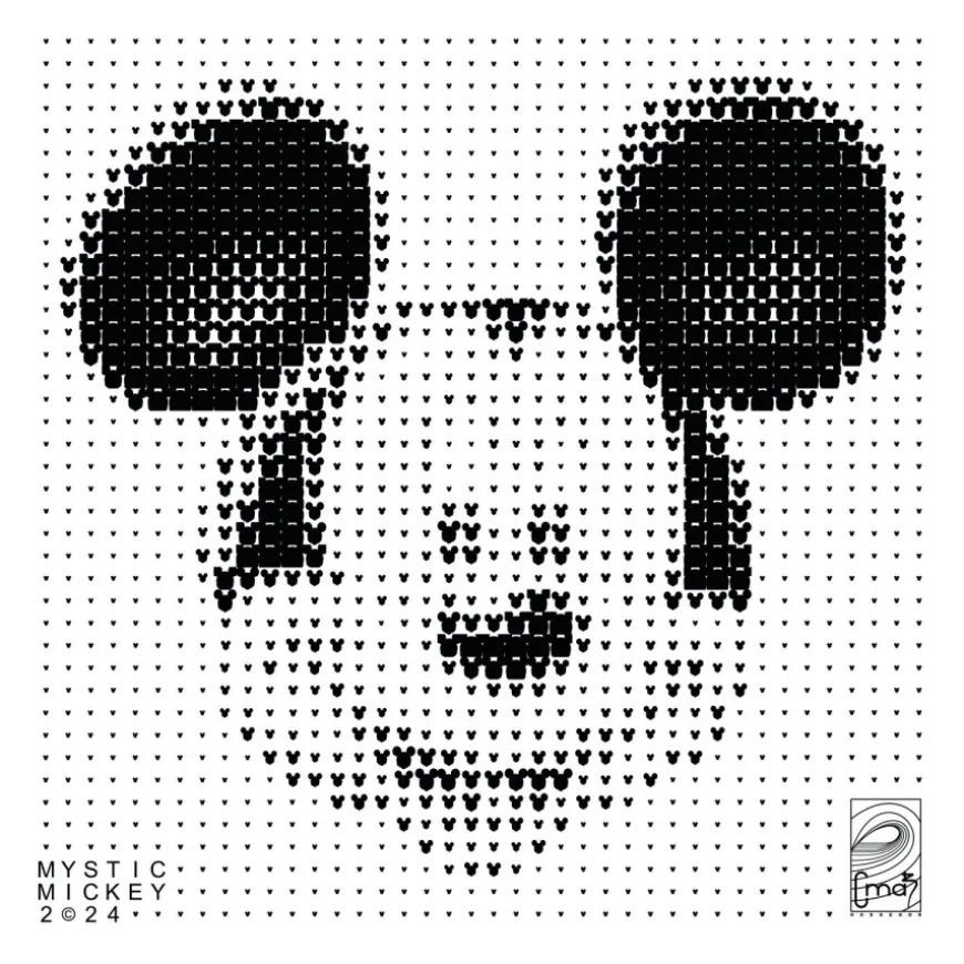 CMAB - Encre sur Aluminium "Mystic Mickey" 50x50cm - 2024