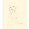 COCTEAU Jean - Dessin original "Jeune fille" 27x21cm - 1956 - Certificat Annie GUEDRAS