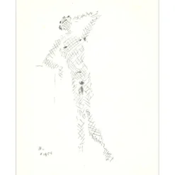COCTEAU Jean - Lithographie originale "Manteau de feu III" 41x33cm - 1954