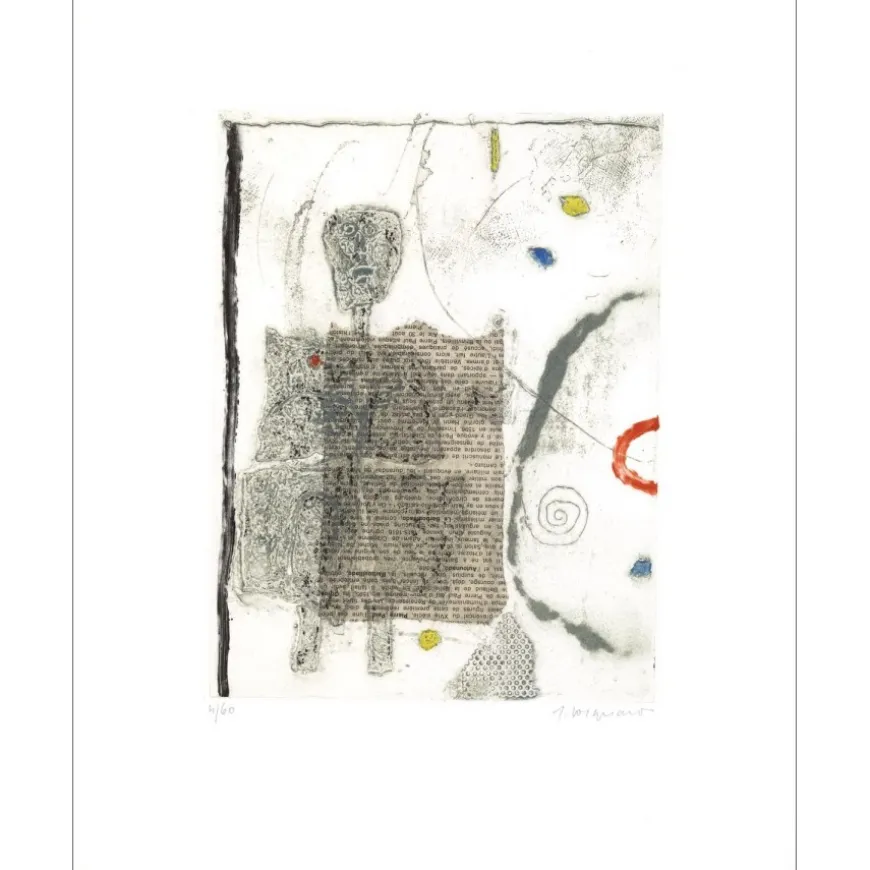 COIGNARD James - Gravure originale "Le croisé" 41x33cm - 1973