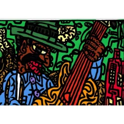 COMBAS Robert - Sérigraphie "Le Guitariste et les musiciens" 86x69cm - 2008