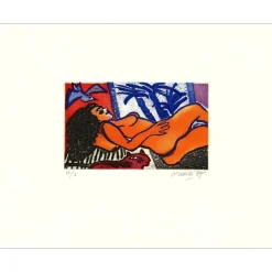 CORNEILLE Guillaume - Gravure originale "Femme Tropique" 40x51cm - 1987