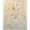 COUTY Jean - Lithographie "L'église" 32x25cm - 1971