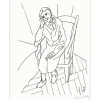 COUTY Jean - Lithographie originale "La Dame" 32x25cm