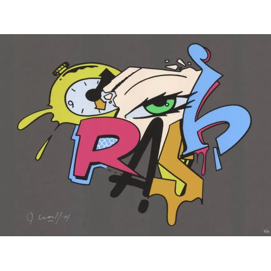 CRASH John Matos Aka - Sérigraphie originale "CLOCK I" 50x70cm - 2014