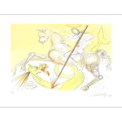DALI Salvador - Gravure et aquatinte "St Georges et le dragon" 56x76cm - 1974
