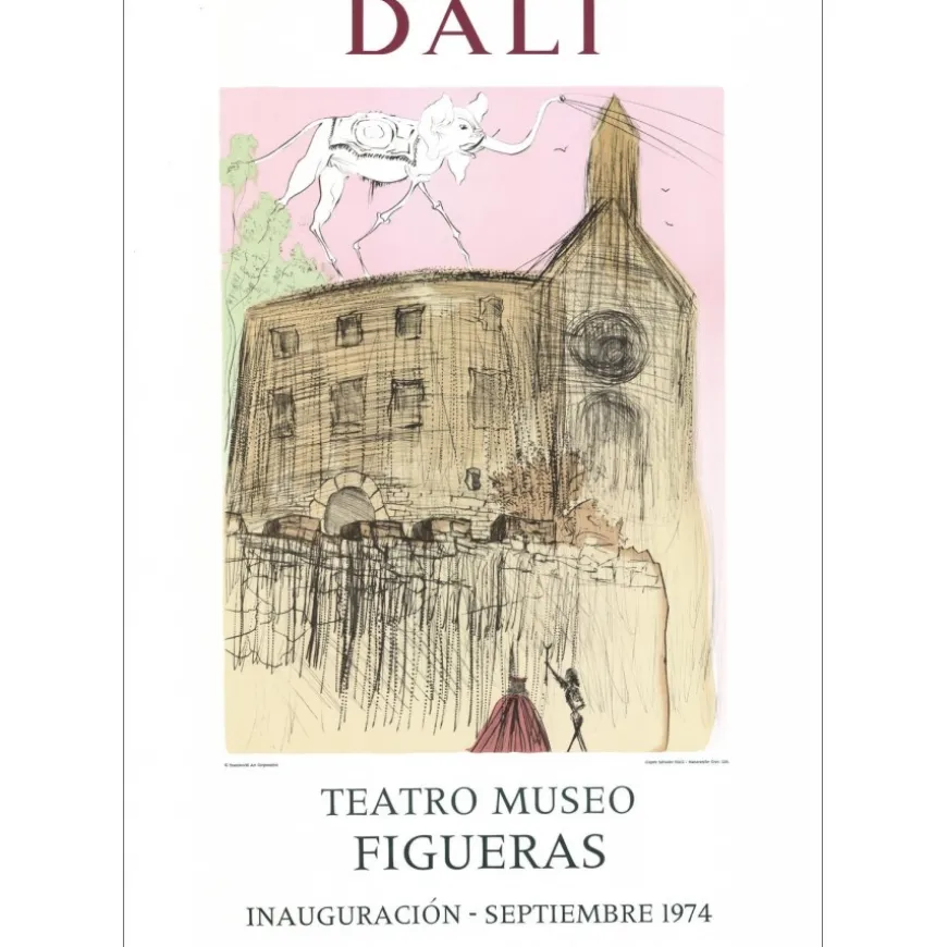 DALI Salvador - Lithographie "Teatro Museo, Figueras" 73x52cm - 1974