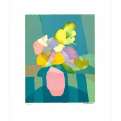 DEFOSSEZ Alfred - Lithographie originale "Bouquet de Provence" 55x45cm