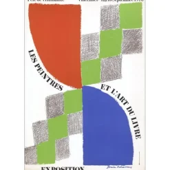 DELAUNAY Sonia - Affiche Lithographique  "Exposition fête de l'humanité, Paris" 75x51cm - 1970
