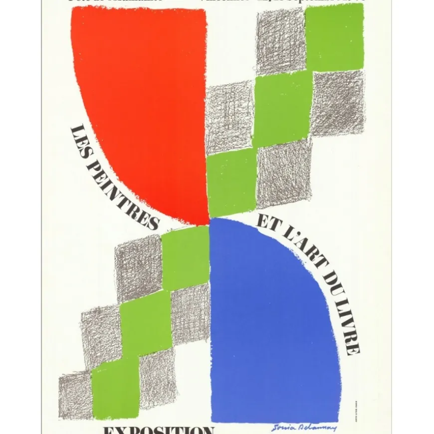 DELAUNAY Sonia - Affiche Lithographique "Exposition fête de l'humanité, Paris" 65x50cm - 1970