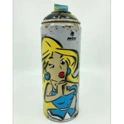 DEZACHE - Peinture sur bombe aérosol usagée "Falbala" 18 cm - 2023