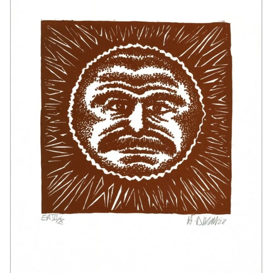 DI ROSA Hervé - Bois gravé "Oursens" 44x38cm - 2022