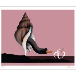 DONADINI Jean Paul - Lithographie originale "Le Cygne et le coquillage" 56x76cm