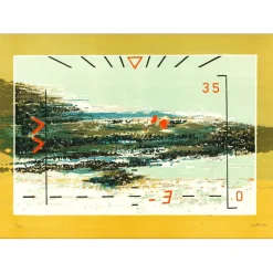 DOUTRELEAU Pierre - Lithographie originale "Vue depuis le cockpit, la vitesse" 54x75cm