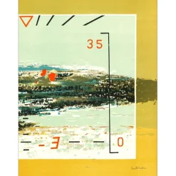 DOUTRELEAU Pierre - Lithographie originale "Vue depuis le cockpit, la vitesse" 54x75cm