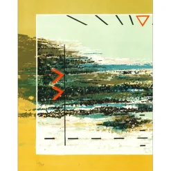 DOUTRELEAU Pierre - Lithographie originale "Vue depuis le cockpit, la vitesse" 54x75cm