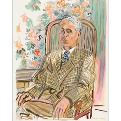DUFY Raoul - Lithographie rehaussée "Autoportrait au fauteuil" 38x29cm -1953