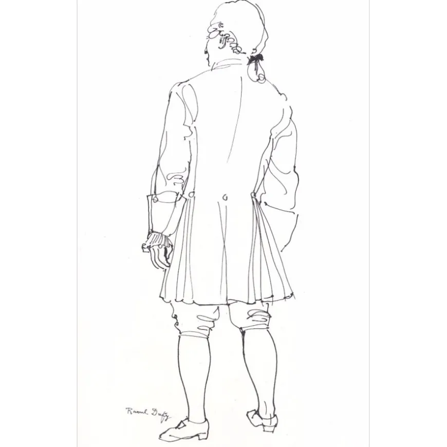 DUFY Raoul - Lithographie "Portrait de Isaac Newton de dos, étude pour la fée électricité" 30x18cm - 1965