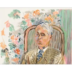 DUFY Raoul - Lithographie rehaussée "Autoportrait au fauteuil" 38x29cm -1953