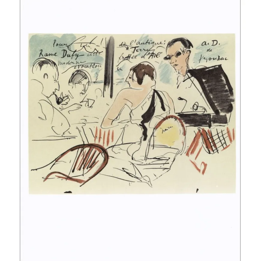 DUNOYER de SEGONZAC - Lithographie "Eden Roc" 30x24cm - 1965