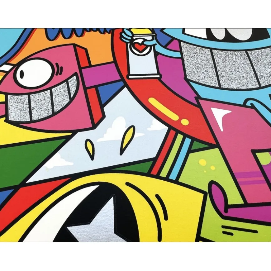 EL PEZ - Sérigraphie "Catch the Stars II" - 55x38cm - 2022 - Rehaussée de brillants !
