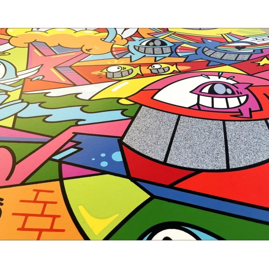 EL PEZ - Sérigraphie "Catch the Stars III" - 55x38cm - 2022 - Rehaussée de brillants !