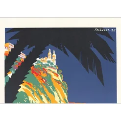 FALCUCCI Robert - Lithographie "Grand prix automobile de Monaco 1932" 100x68cm