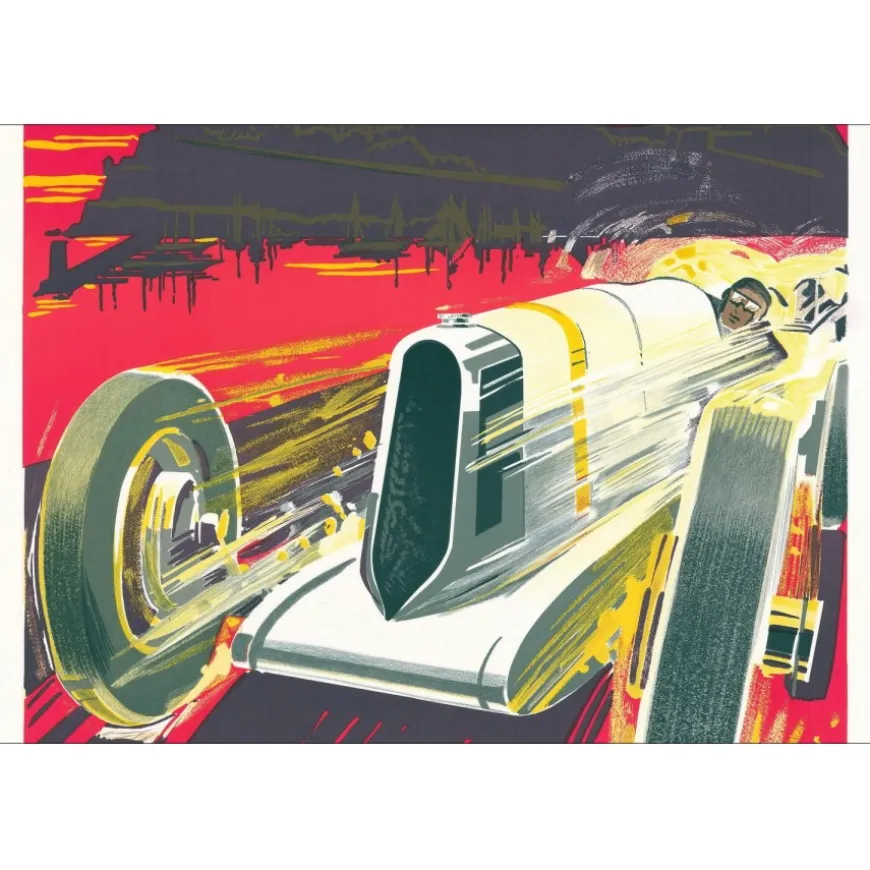 FALCUCCI Robert - Lithographie "Grand prix automobile de Monaco 1930" 100x68cm