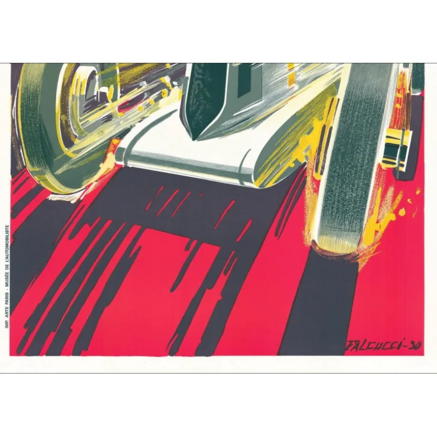 FALCUCCI Robert - Lithographie "Grand prix automobile de Monaco 1930" 100x68cm