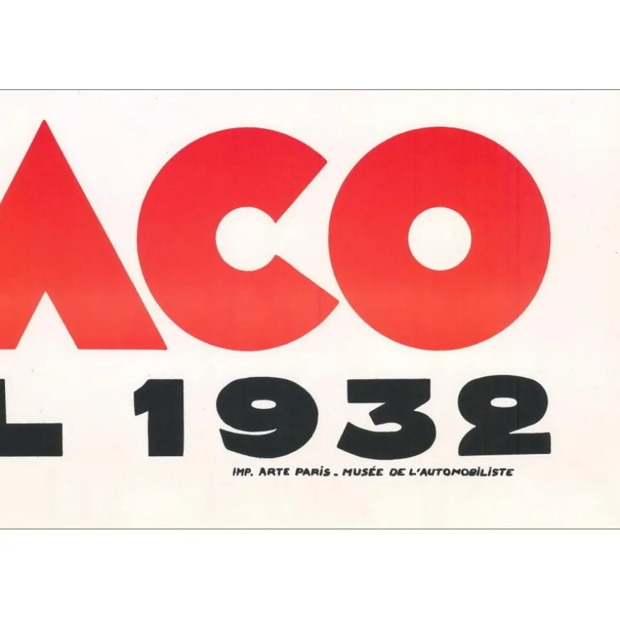 FALCUCCI Robert - Lithographie "Grand prix automobile de Monaco 1932" 100x68cm