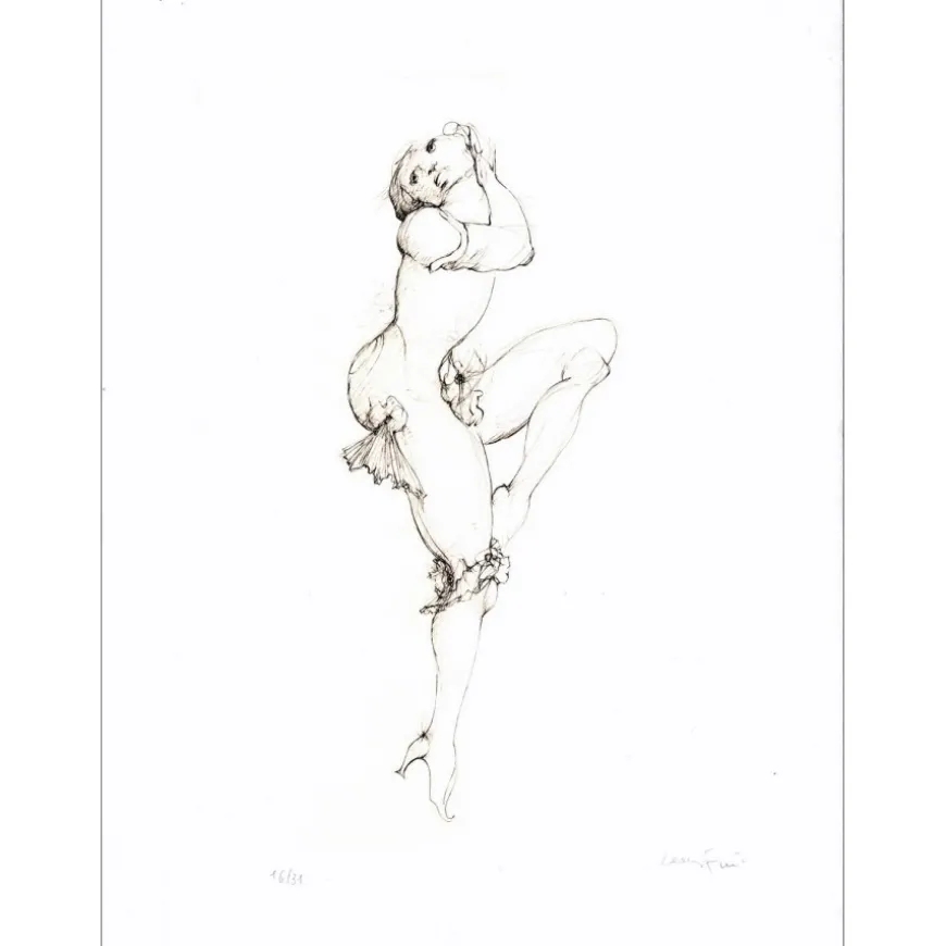 FINI Léonor - Gravure originale à la pointe sèche "Élus de la nuit 06" 38x28cm - 1986 - N°16/31