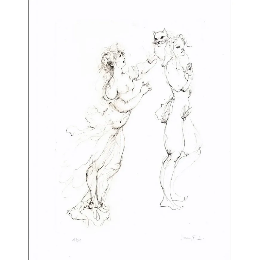 FINI Léonor - Gravure originale à la pointe sèche "Élus de la nuit 02" 38x28cm - 1986 - N°16/31