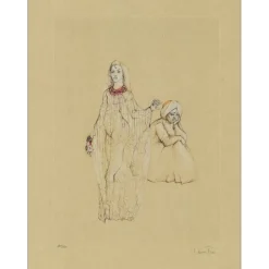 FINI Léonor - Gravure originale "Deux femmes" 66x48cm