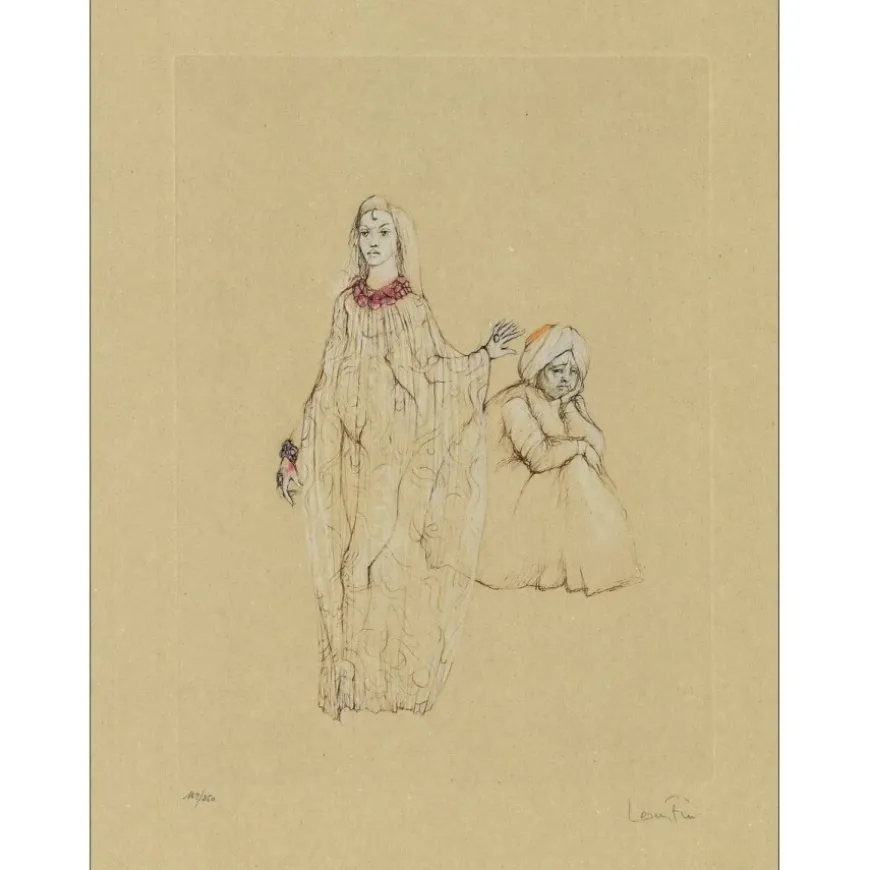 FINI Léonor - Gravure originale "Deux femmes" 66x48cm