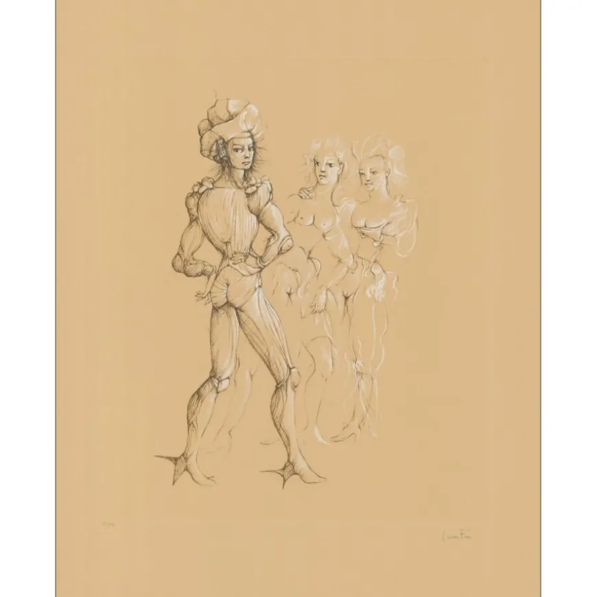 FINI Léonor - Gravure originale "Les trois femmes" 75x53cm
